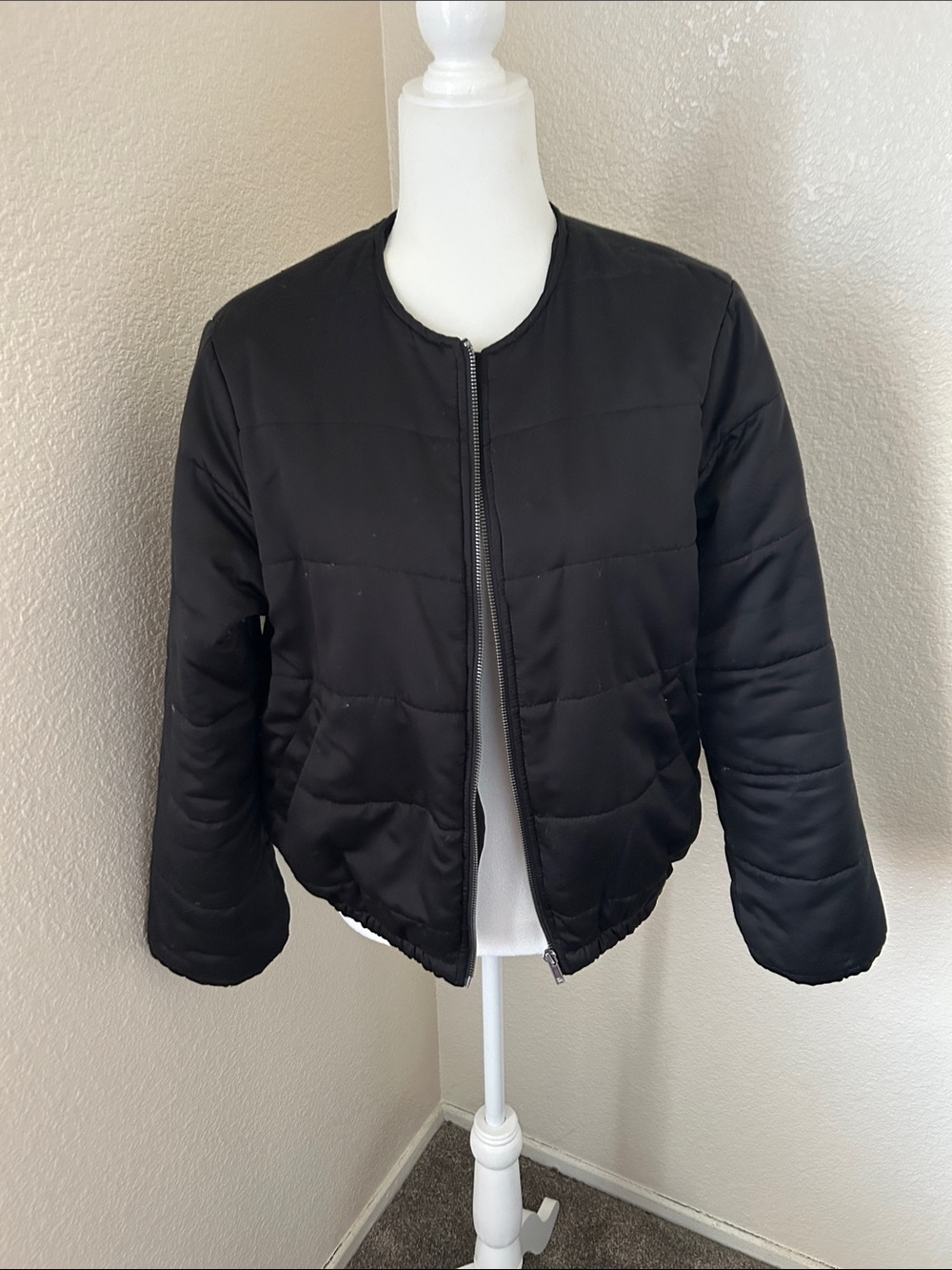 Sanctuary Black Cropped Puffer Jacket